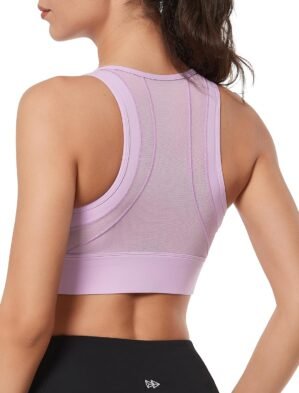 Yvette High Impact Sports Bras for Women Large Bust Zip Front Closure Sports Bra High Support for Running Workout