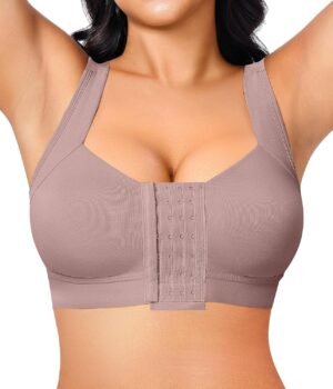 BRABIC Front Closure Post Surgery Compression Bras for Women Mastectomy Bra with Adjustable Straps Wirefree