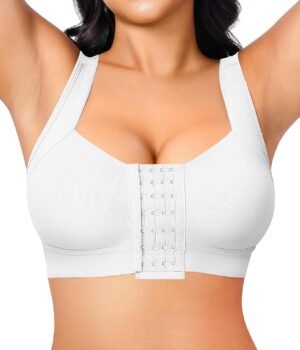 BRABIC Front Closure Post Surgery Compression Bras for Women Mastectomy Bra with Adjustable Straps Wirefree