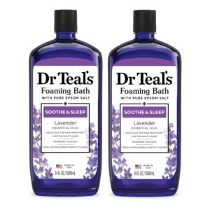 Dr Teal’s Foaming Bath with Pure Epsom Salt, Soothe & Sleep with Lavender, 34 fl oz (Pack of 2)