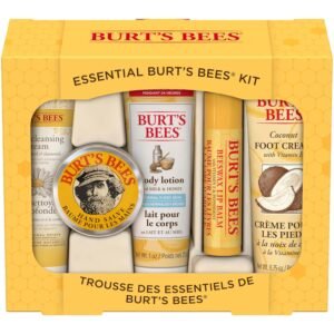 Burt’s Bees Gifts Ideas – Essential Everyday Beauty Set, 5 Travel Size Products – Deep Cleansing Cream, Hand Salve, Body Lotion, Foot Cream and Lip Balm