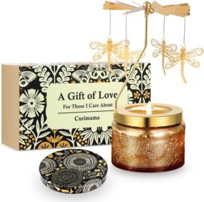 Dragonfly Gifts for Women, Funny Gifts for Her, Unique Birthday Presents for Sister with Gift Box, Rotating Scented Candles for Mom, Gift Ideas for Anniversary