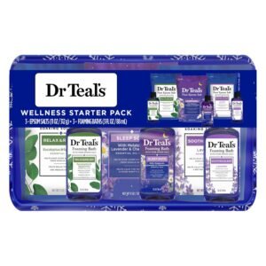 Dr Teal’s Pure Epsom Salt Soak Trio Gift Set with Eucalyptus, Sleep Blend & Lavender, 6 Piece