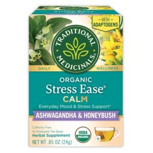 Traditional Medicinals Tea, Organic Stress Ease Calm, Promotes Relaxation, 16 tea bags