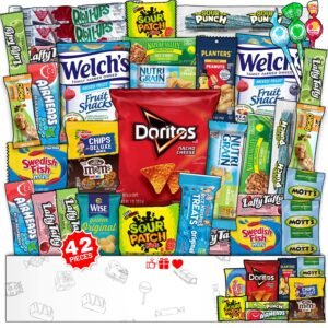 Sweet Gifting Snacks Variety Pack for Adults 42 Count – Father’s Day Snack Box Variety Pack & Care Packages for College Students, Snack Boxes for Adults, Birthdays, Office & Back to School