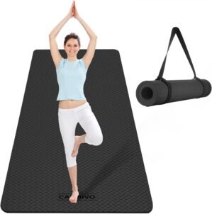 CAMBIVO Extra Wide Yoga Mat for Women and Men (72″/84″x 32″x 1/4″) TPE Workout Mat, Non-slip Large Exercise Fitness Mat for Yoga, Pilates, Workout