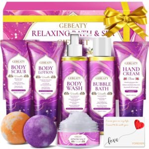Self Care Gifts for Women,Unique Relaxing Birthday Gifts for Mom Wife Her,Stress Relief Spa Gifts Basket for Mothers Day Sister Friendship,Vanilla Bath Care Package Gift Set,Christmas Stocking Stuffer