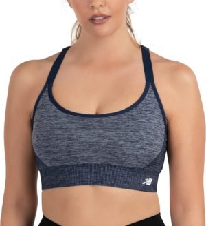 New Balance Women’s Seamless Medium Padded Cami Sports Bra, Workout Yoga Top