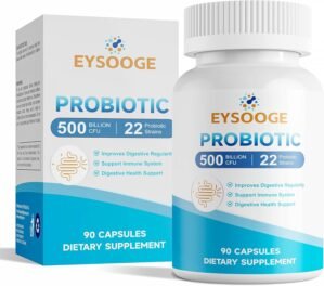 Probiotics for Women and Men, 500 Billion CFU, 22 Strains + Organic Prebiotics, Daily Probiotics for Digestive, Immune, & Gut Health – 90 Capsules