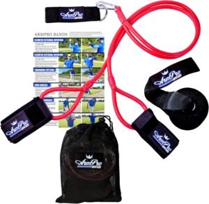 Arm Pro Bands Baseball Softball Resistance Training Bands – Arm Strength, Pitching and Conditioning Equipment, Available in 3 Levels (Youth, Advanced, Elite), Anchor Strap, Door Mount