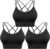 Sykooria 3 Pack Strappy Sports Bra for Women Sexy Crisscross for Yoga Running Athletic Gym Workout Fitness Tank Tops