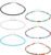 Hicarer 6 Pcs Bead Choker Necklace for Women Colorful Boho Glass Seed Bead Necklace Rainbow Jewelry Gift for Summer Beach