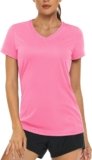 MAGCOMSEN Women’s T Shirts V-Neck Short Sleeve UPF 50+ Sun Protection Performance Quick Dry Athletic Shirts Tee Tops