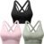 Strappy Sports Bras for Women, Scoop Neck Medium Support Yoga Bra Seamless Criss Cross Longline High Impact Workout Bras