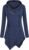 Womens Cross Neck Uneven Hemline Hoody Long Sleeve Loose Flare Tunic Henley