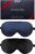 BeeVines Sleep Mask, 2 Pack 100% Real Natural Pure Silk Eye Masks with Adjustable Strap for Sleeping, Mulberry Silk Eye Shade Cover, Blocks Light Reduces Puffy Eyes Traveling Gifts(Black & Blue)