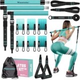 Pilates Bar Kit with Resistance Bands, Multifunctional Pilates Bar for Women & Men with Heavy-Duty Metal Adjustment Buckle, Pilates Home Equipment for Full BodyWorkouts