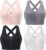 Evercute Zip Front Post-Surgery Bra Women’s Wireless Sports Bras Padded Strappy Medium Support Yoga Exercise Athletic Bras