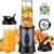 KOIOS Smoothie Blender, 900W Personal Blender for Shakes and Smoothies for Kitchen with 2 No-BPA 22oz Portable Cups, Single Serve Smoothies Maker Mixer for Juices, Nutritious Recipe (Grey Blue)