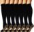 Double Couple 7 Pairs Copper Compression Socks for Men Women 20-30 mmHg Knee High Stockings