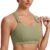 SYROKAN Women’s Sports Bra Front Adjustable High Impact Support Padded Wireless Racerback Plus Size Running Bra