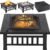 Yaheetech Multifunctional Fire Pit Table 32in Square Metal Firepit Stove Backyard Patio Garden Fireplace for Camping, Outdoor Heating, Bonfire and Picnic