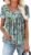 ROSELINLIN Women’s Short Sleeve Shirts Floral Summer Tops Loose Fit for Leggings