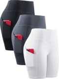 NELEUS Women’s Athletic Shorts High Waist Tummy Control Workout Biker Shorts for Running Gym Yoga
