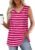 WIHOLL Summer Womens Tank Tops Loose Fit Pleated 2025 V Neck Sleeveless Tops Casual（S-3XL