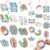 48 Pcs Anxiety Sensory Stickers Keychain Kit Includes 36 Sensory Stickers 12 Anxiety Relief Keychains for Stress Relief Office Desk Family Adults Men Women