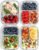 FIT Strong & Healthy Glass Meal Prep Containers, 2 & 3 Compartments – Portion Control, Lunch Container Set, Food Storage, Airtight Lids, Oven & Freezer Safe, Leak-Proof Bento Box, 32 oz, Blue, 4 Pack