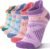 EBMORE 6 Pairs Merino Wool Ankle Hiking Running Socks Compression Support Thick Cushion No Show Socks for Men Women